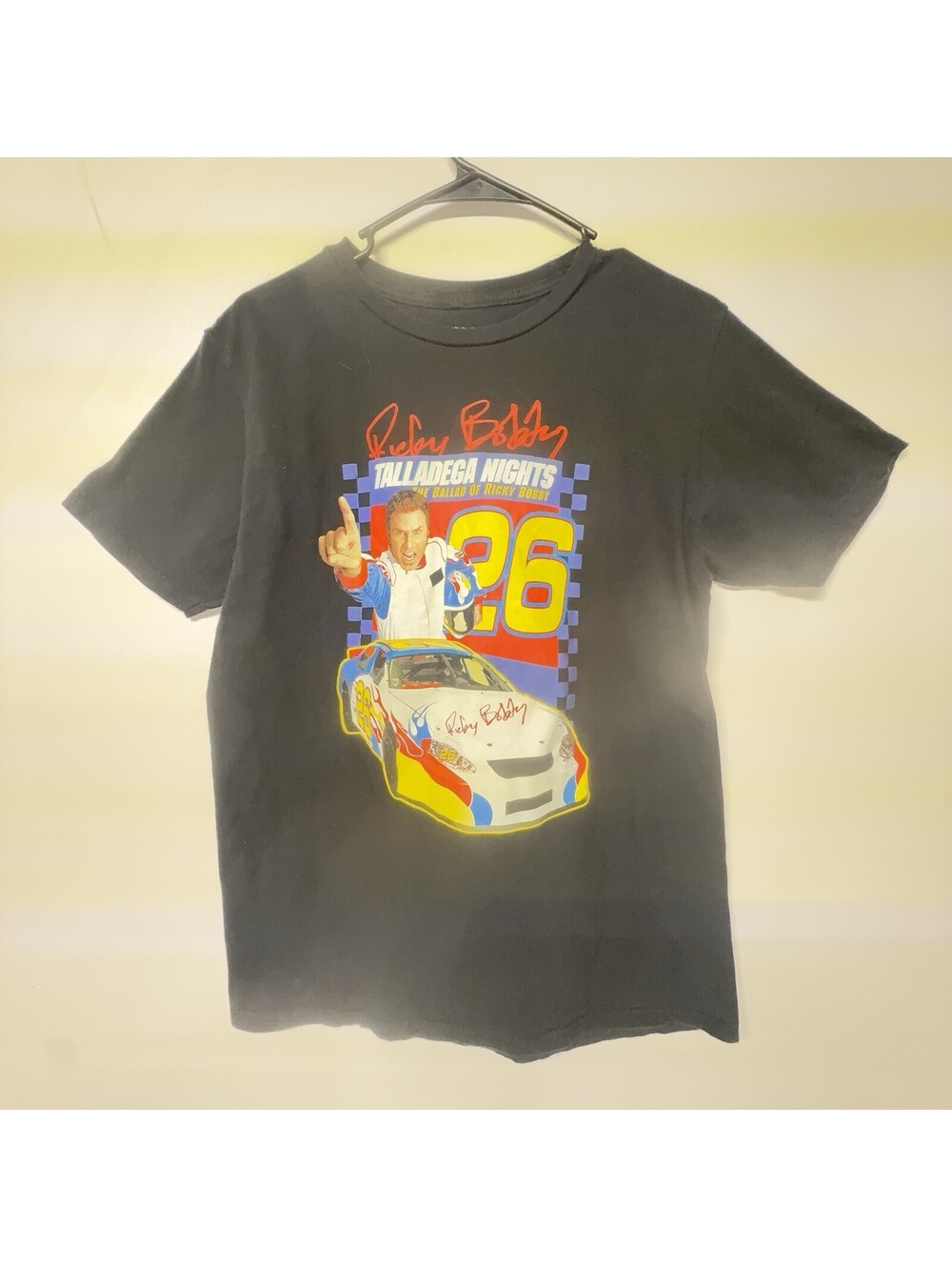 Talladega Nights Ricky Bobby Shirt Tee Mens Medium Black Movie NASCAR Graphic